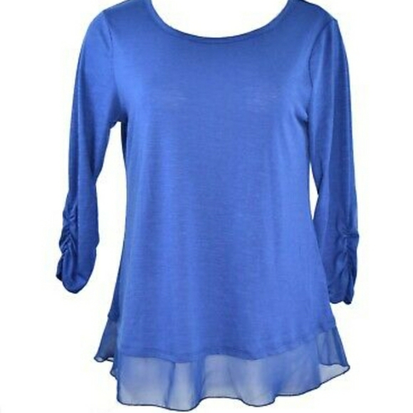 NWT*STYLE & CO*Plus Size Chiffon Hem 3/4 Top - Picture 6 of 12